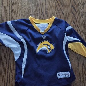 Vintage Buffalo Sabres Kids Jersey  Reebok Kids Blue and Gold Sports Jersey